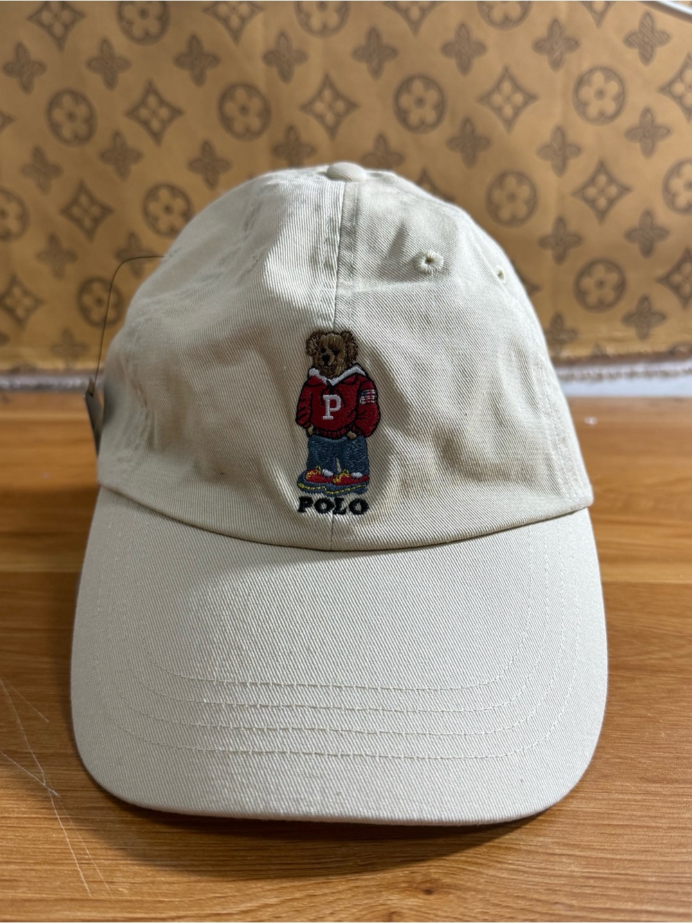Polo by Ralph Lauren Cream Polo Bear Embroidered Baseball Cap - Picture 2 of 4